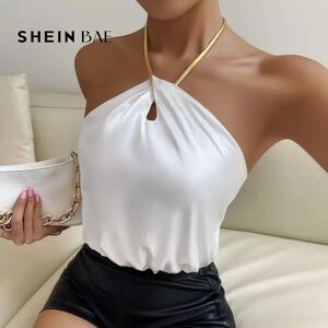 SHEIN Backless Tie Back Top